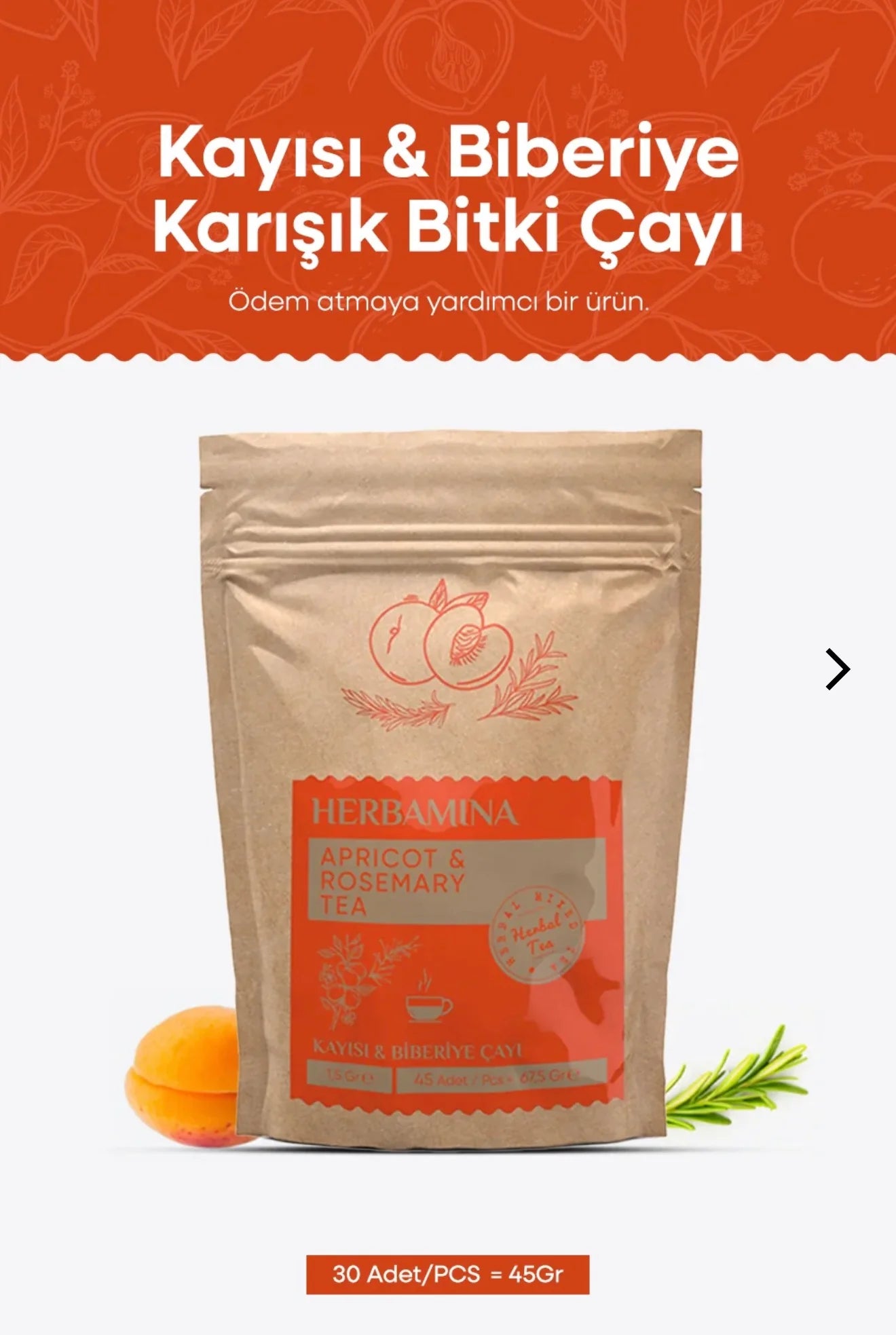 TISANE ABRICOT & ROMARIN — HERBAMINA KAYSI VE BIBERIYE CAYI