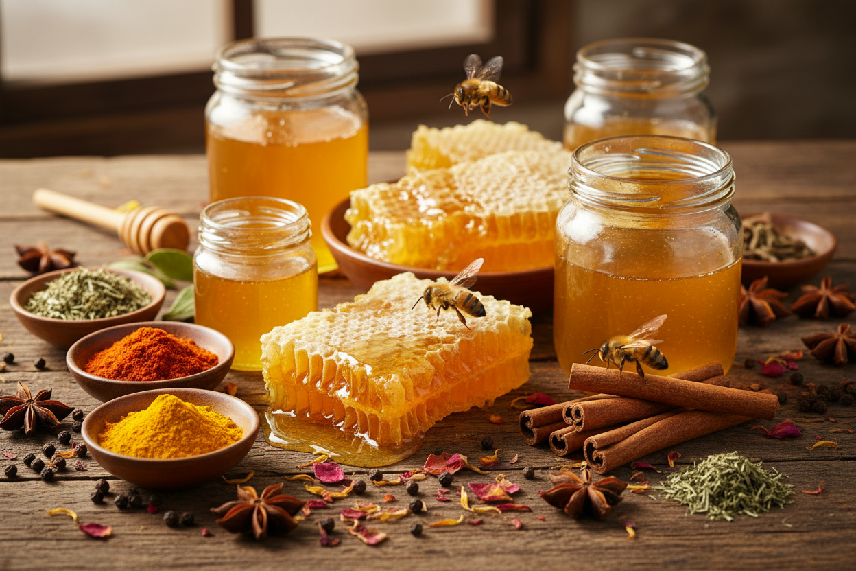 Épices, abeilles et miel
